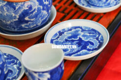 Bộ ấm chén men lam cổ