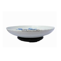 Đĩa sứ vẽ hoa phù dung