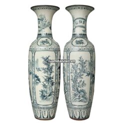 Lộc bình tứ cảnh đắp nổi Bát Tràng