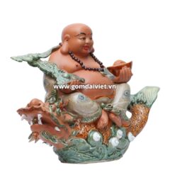 Tượng di lạc cá chép hóa rồng Bát Tràng