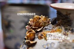 Bình hút lộc công đào đắp nổi