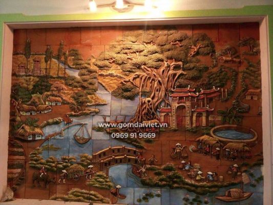 tranh gốm Bát Tràng