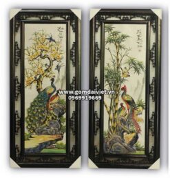 Tranh gốm tứ cảnh tùng cúc trúc mai