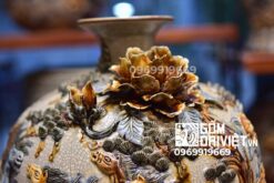 bình hút tài lộc đắp nổi mã đáo thành công