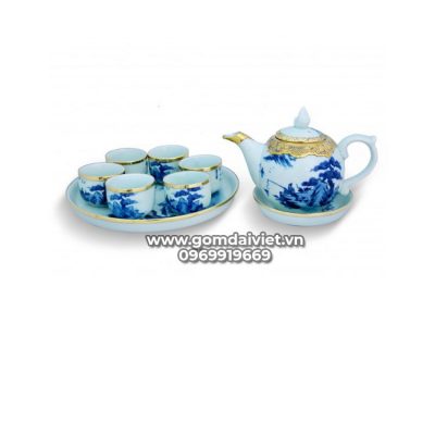 Bộ ấm chén chóp lửa khay lã vọng
