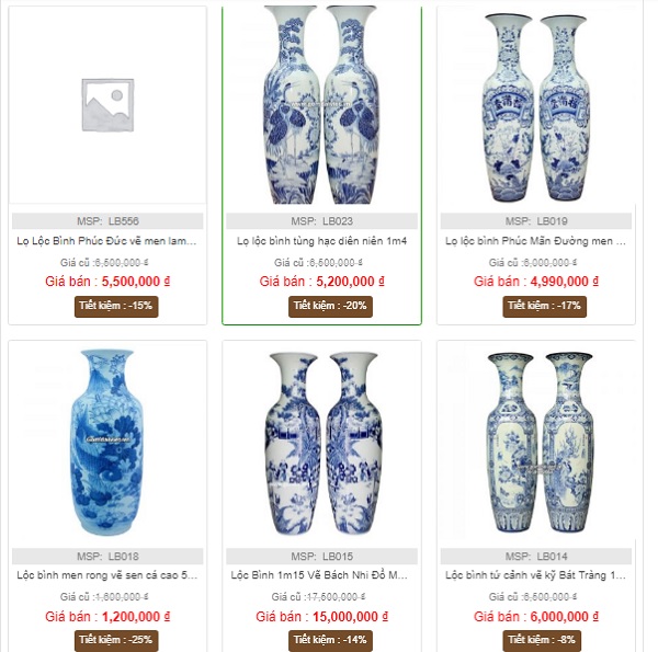 Giá của lộc bình men lam