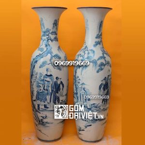 Lộc bình men rạn Tam anh kết nghĩa 1m6 Bát Tràng