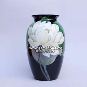 Vò lọ hoa đạn sơn mài 3D