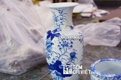 Lộc bình bàn thờ men rong vẽ sen