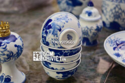 bát cơm cúng men rong vẽ sen