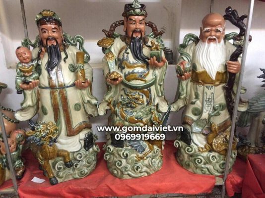 tượng gốm Phúc Lộc Thọ Bát Tràng