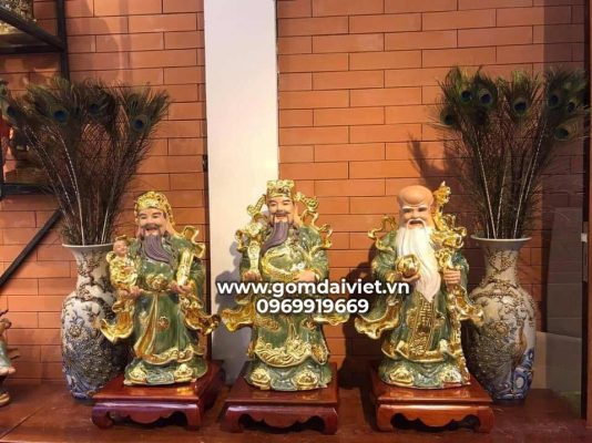 tượng gốm Phúc Lộc Thọ Bát Tràng