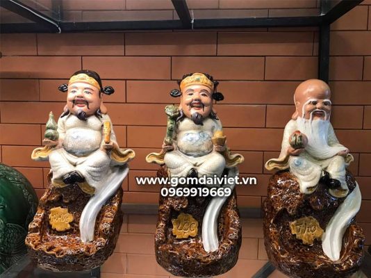 tượng gốm Phúc Lộc Thọ Bát Tràng