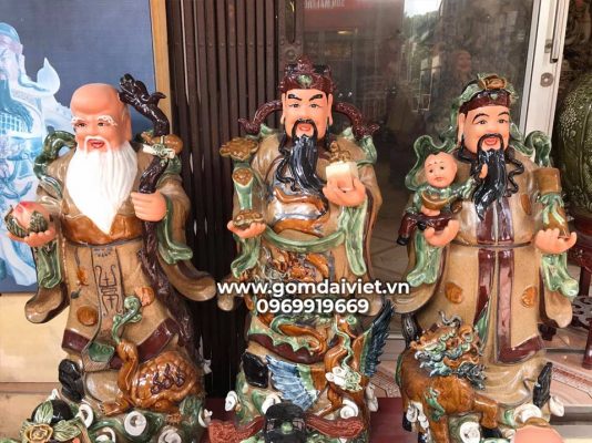 tượng gốm Phúc Lộc Thọ Bát Tràng