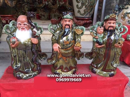tượng gốm Phúc Lộc Thọ Bát Tràng