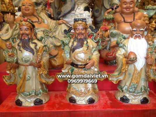 tượng gốm Phúc Lộc Thọ Bát Tràng