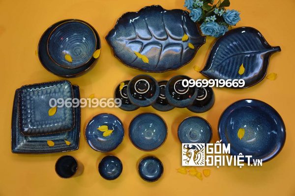 Bộ bát đĩa men hỏa biến bát tràng