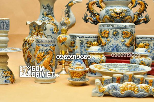 Bộ đồ thờ bát tràng gốm sứ đầy đủ