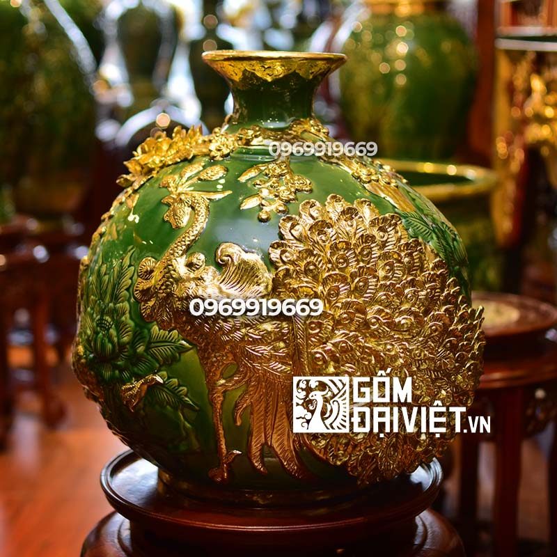 Quà tặng đối tác bình hút tài lọc men ngọc lục bảo