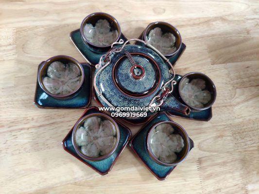 Bộ ấm chén hỏa biến quà tặng đối tác