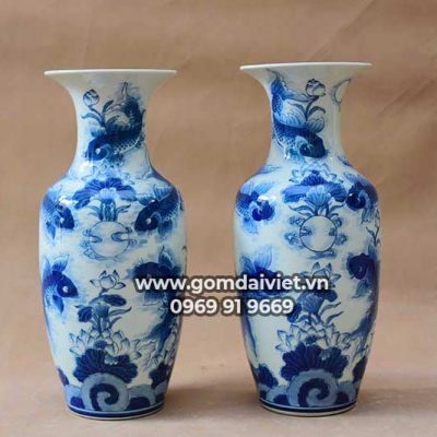 Lộc bình sen cá men lam