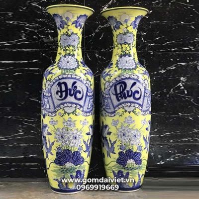 Lộc bình Phúc Đức men vàng