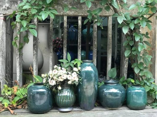 Bộ sản phẩm bình hoa hỏa biến Bát Tràng cao cấp