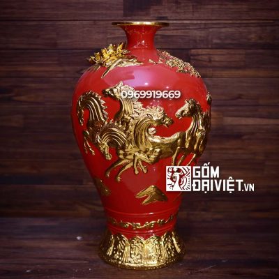 Mai bình tích lộc mã đáo thành công dát vàng