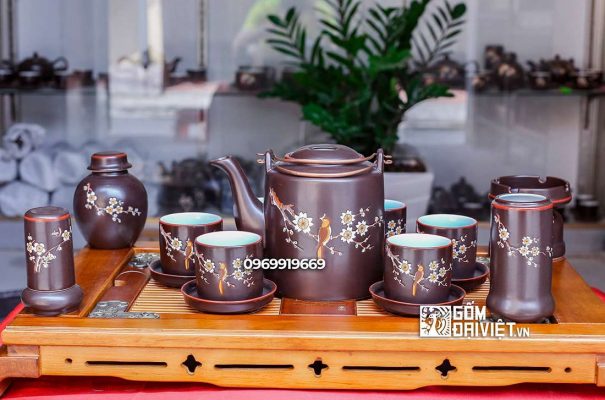 Ấm chén men khử Bát Tràng quà tết biếu sếp