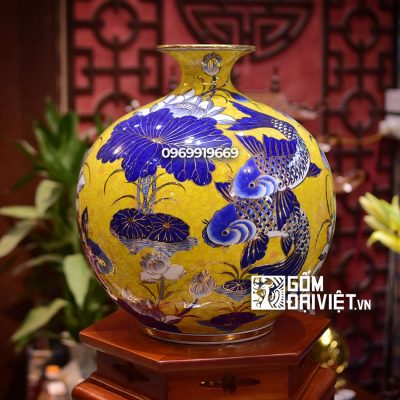 Bình hút tài lộc lý ngư vọng nguyệt quà tặng sinh nhật sếp nữ