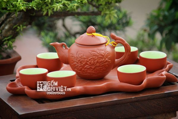 Ấm chén tử sa bát tràng quà tặng sinh nhật sếp nữ