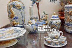 Bộ đồ thờ cúng Men Rạn đắp nổi 3D 1m2