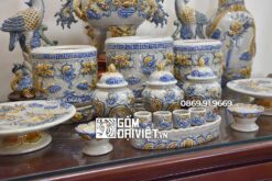 Bộ đồ thờ sứ Bát Tràng Men Rạn