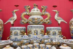 Bộ đồ thờ gia tiên Men Rạn Nổi Bát Tràng 1m97