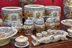 Bộ đồ thờ gia tiên Men Rạn Nổi Bát Tràng 1m97