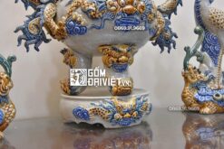 Đỉnh hạc thờ men rạn gốm sứ H50