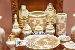 Bộ đồ thờ ông địa đầy đủ vàng kim Bát Tràng