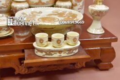 Bộ đồ thờ thần tài cơ bản ánh vàng Bát Tràng