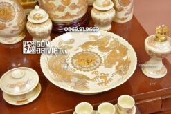 Bộ đồ thờ thần tài cơ bản ánh vàng Bát Tràng