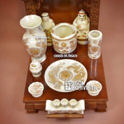 Bộ đồ thờ thần tài giá rẻ men vàng ánh kim