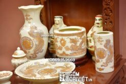 Bộ đồ thờ thần tài giá rẻ men vàng ánh kim