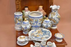 Bộ đồ thờ Men Rạn Nổi Thần Tài Địa Số 8