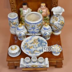 Bộ đồ thờ Men Rạn Nổi Thần Tài Địa Số 8