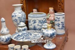 Bộ đồ thờ Thần Tài 48cm Men Rạn Cổ Bát Tràng