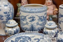 Bộ đồ thờ Thần Tài 48cm Men Rạn Cổ Bát Tràng