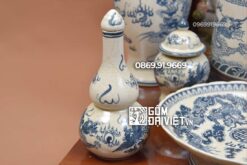 Bộ đồ thờ Thần Tài Địa Cơ Bản Men Rạn Vẽ Rồng 03