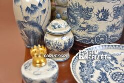 Bộ đồ thờ Thần Tài Bát Tràng Men Rạn Cổ