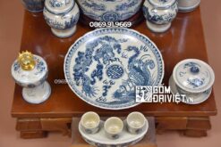 Bộ đồ thờ Thần Tài Bát Tràng Men Rạn Cổ