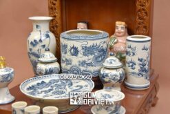 Bộ đồ thờ Thần Tài Bát Tràng Men Rạn Cổ