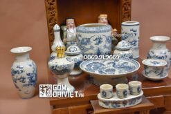 Bộ đồ thờ Thần Tài Địa Cơ Bản Men Rạn Vẽ Rồng 03